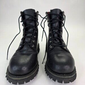 Red Wing Boots Side Zip Biker Black Moto Leather 1668 Size 8 Vibram Sole
